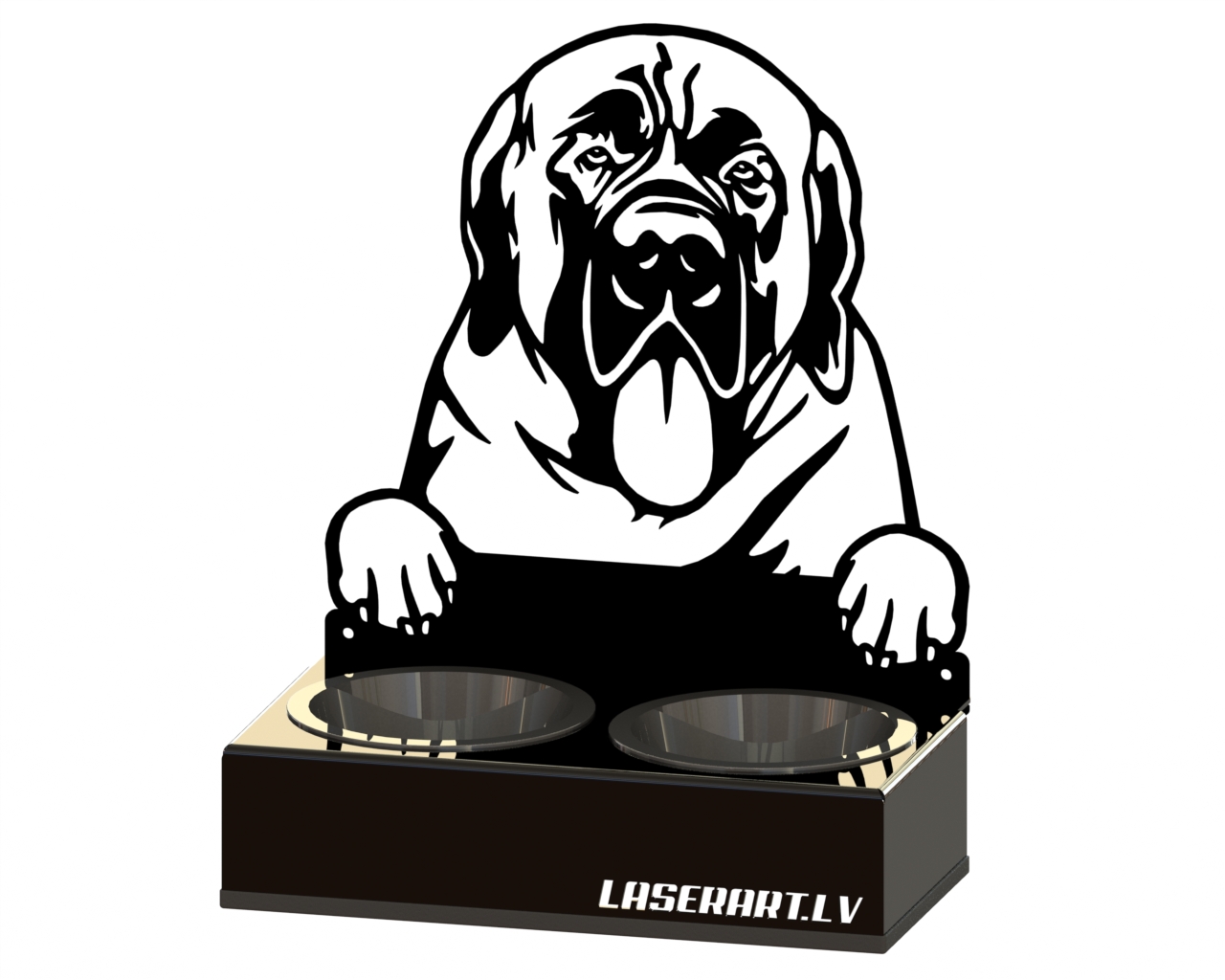 2-Bowl Dog Feeder, Mastiffs Dog breed, Raised Feeding Station