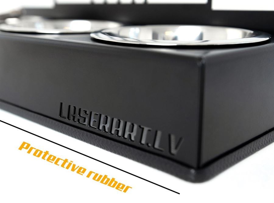 3-Bowl Dog Feeder, Australian Shepherd Dog breed, Raised Feeding Station