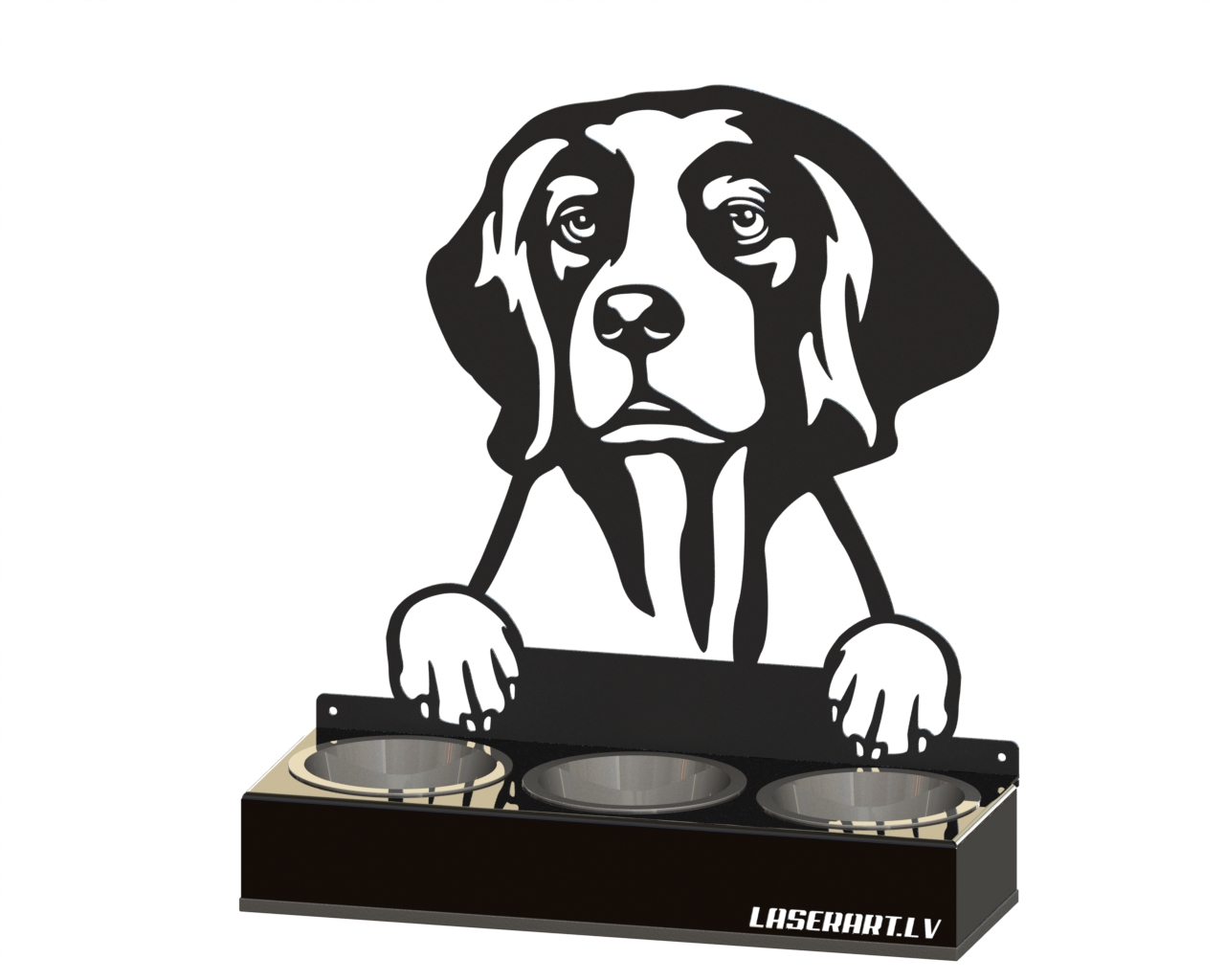 3-Bowl Dog Feeder, Setters (Irish Red and White) Dog breed, Raised Feeding Station