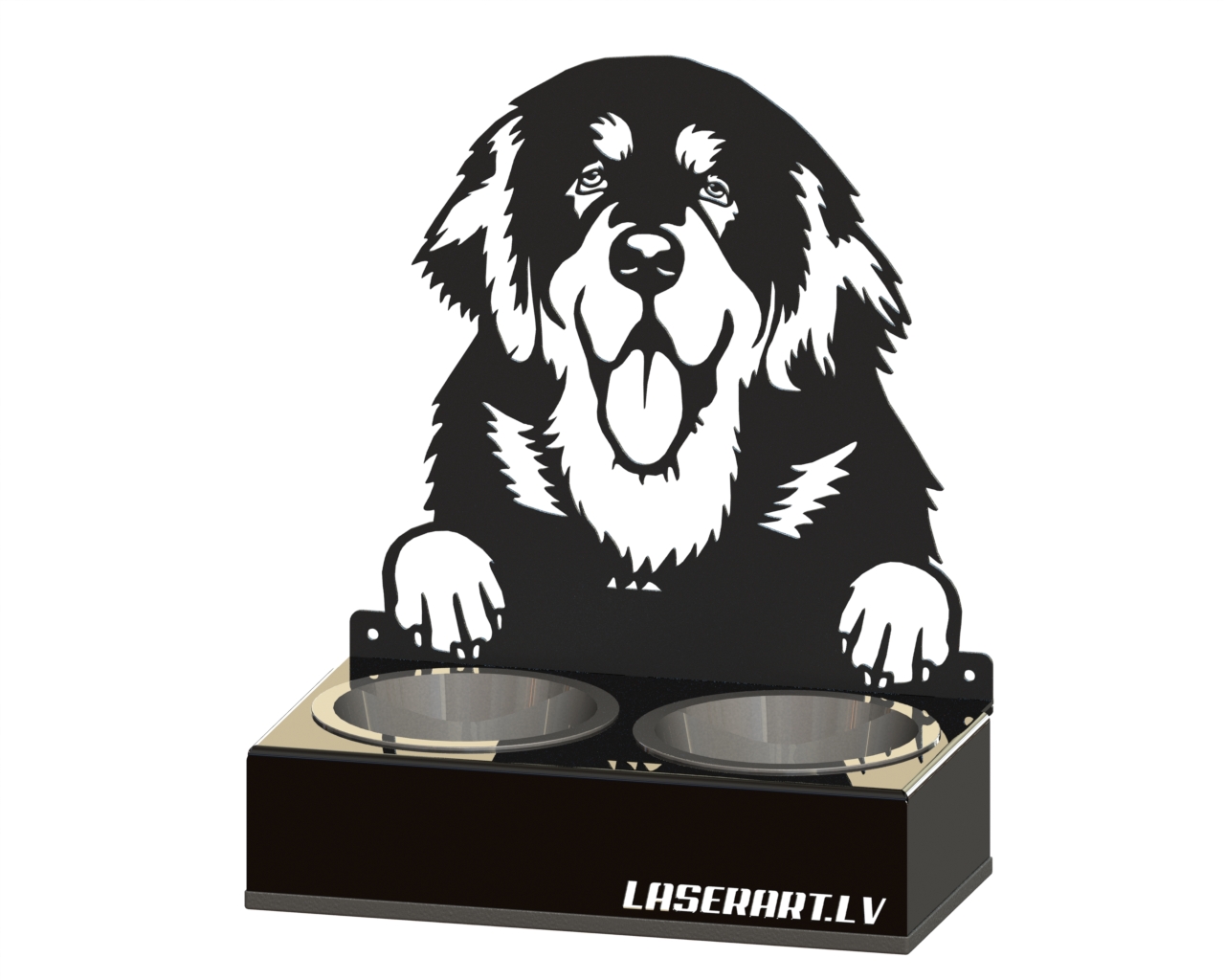 2-Bowl Dog Feeder, Tibetan Mastiffs Dog breed, Raised Feeding Station