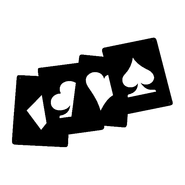 Kovový nástěnný umělecký panel / Dekor - Poker