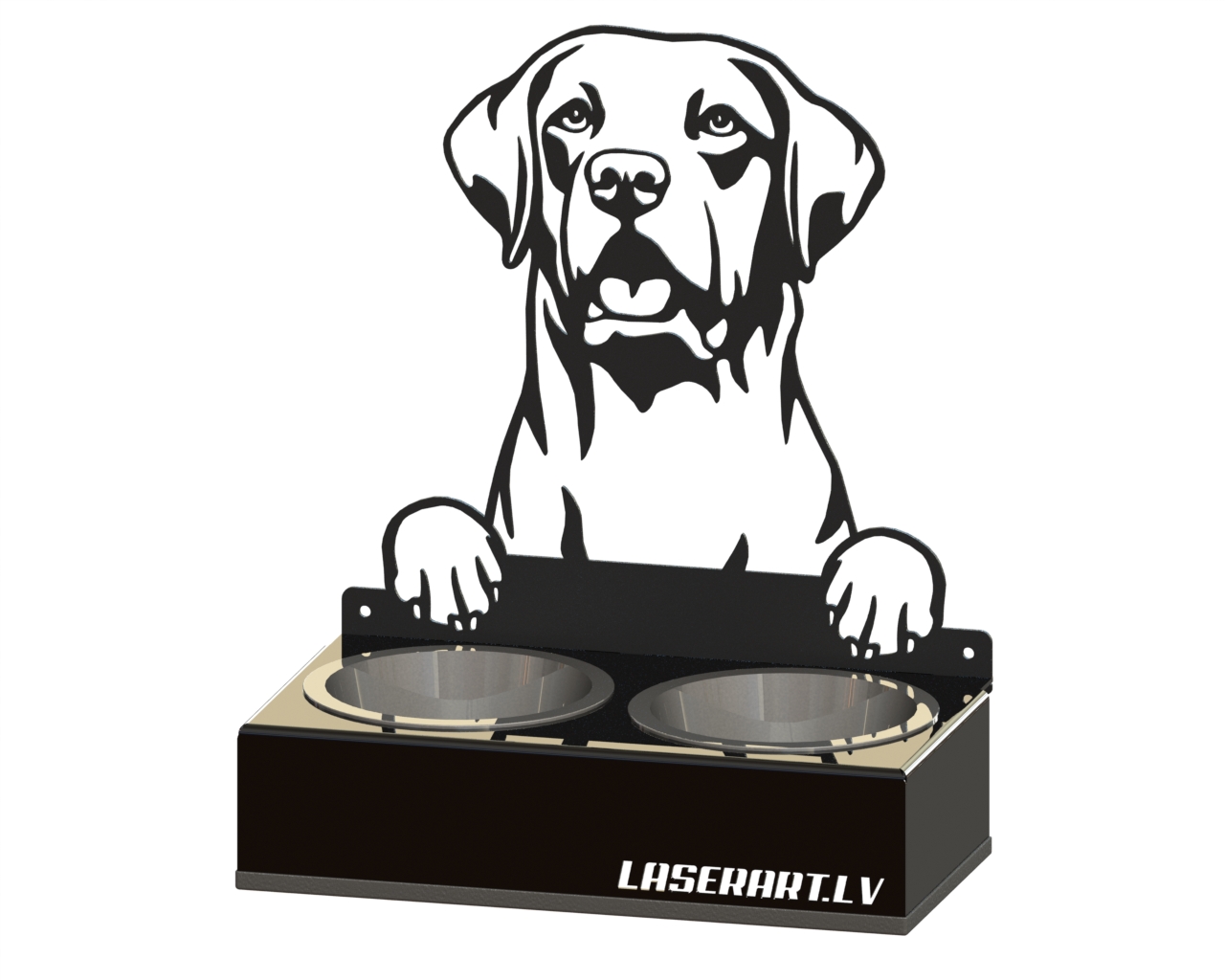 2-Bowl Dog Feeder, Retrievers (Chesapeake Bay) Dog breed, Raised Feeding Station
